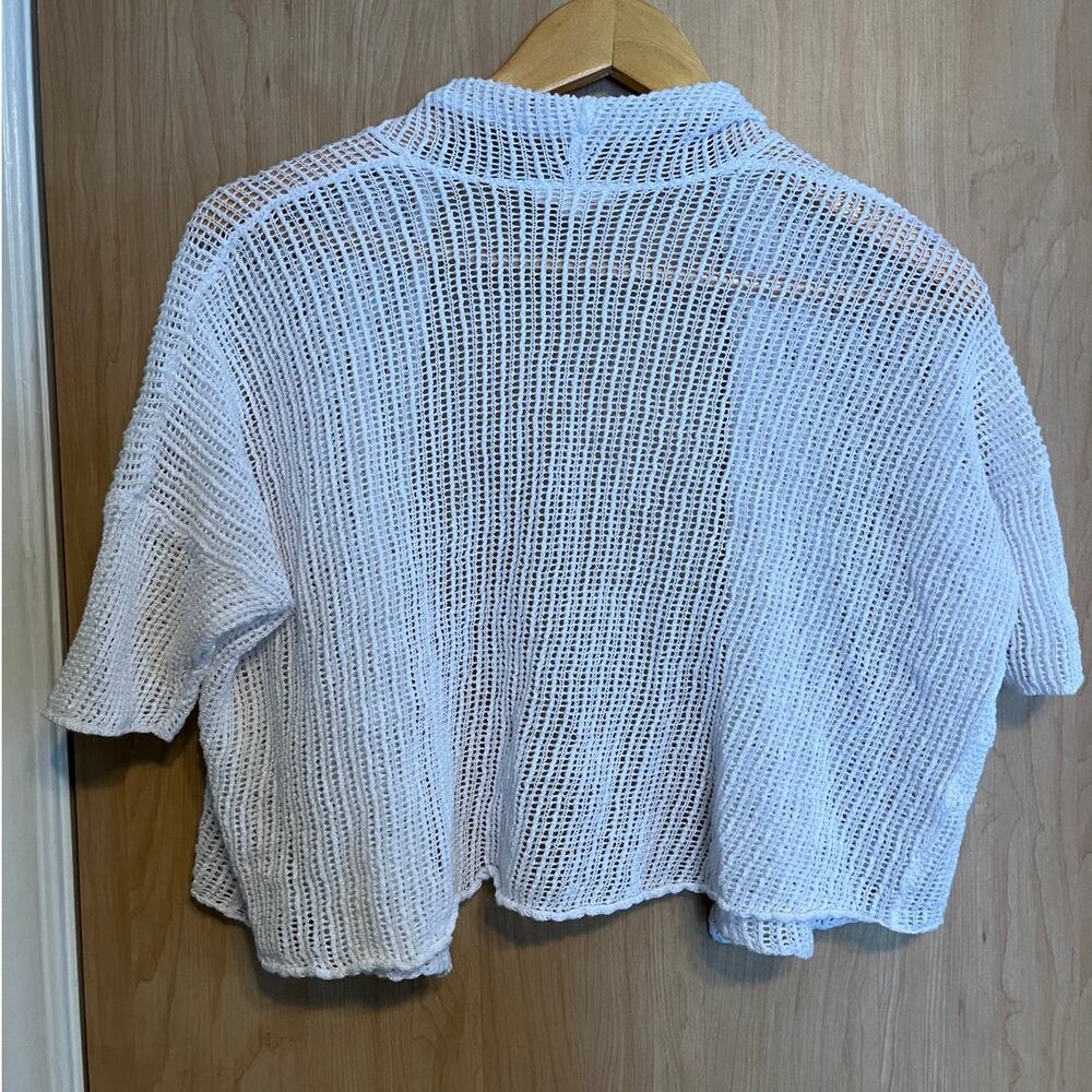Eileen Fisher Organic Linen White Shrug Coastal Summer Beachy Lagenlook - Picture 2 of 4